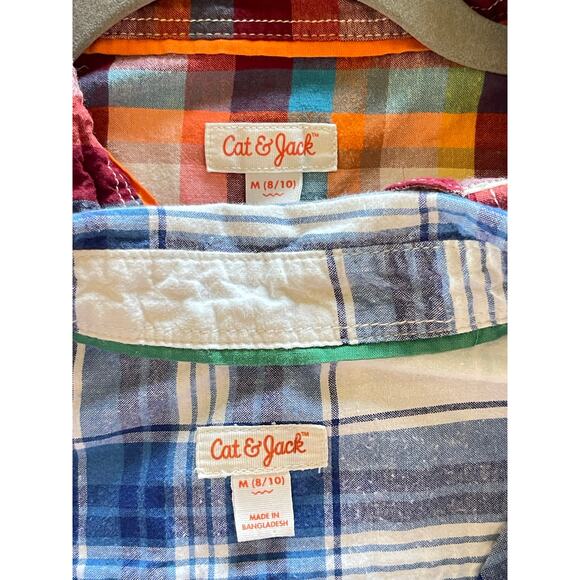 Boys Lot of 2 Cat & Jack Buttons Down Shirt Size Medium 8/10 - Picture 6 of 7